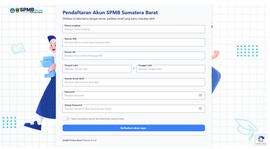 Form registrasi akun spmb